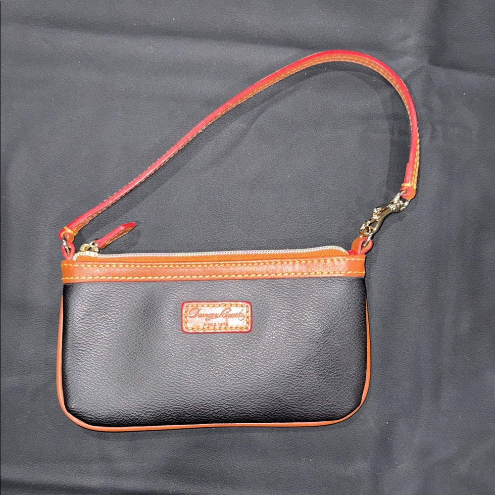 Dooney & Bourke Black and Tan Wristlet